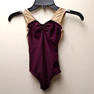 Beautiful Lucky Leo Eggplant And Tan Leotard Child Xxs